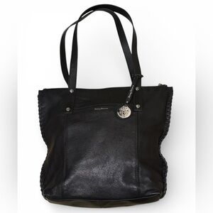 Tommy Bahama Black Lido Key Leather Tote Bag- like new in excellent condition